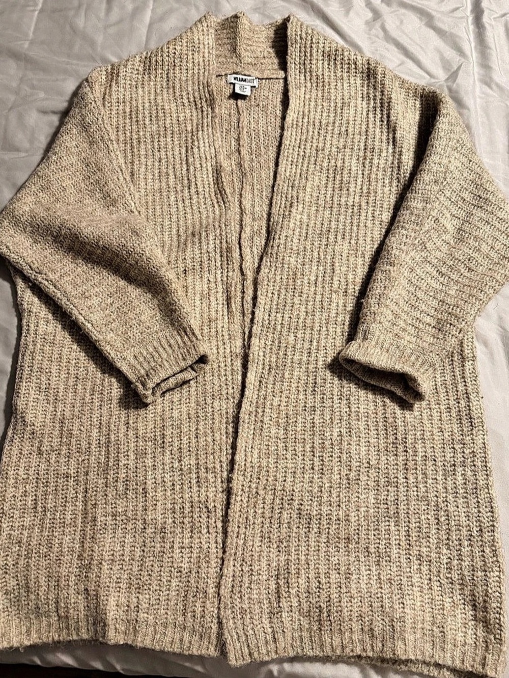 William Rast Oversized Knit Cardigan in Beige Size Medium